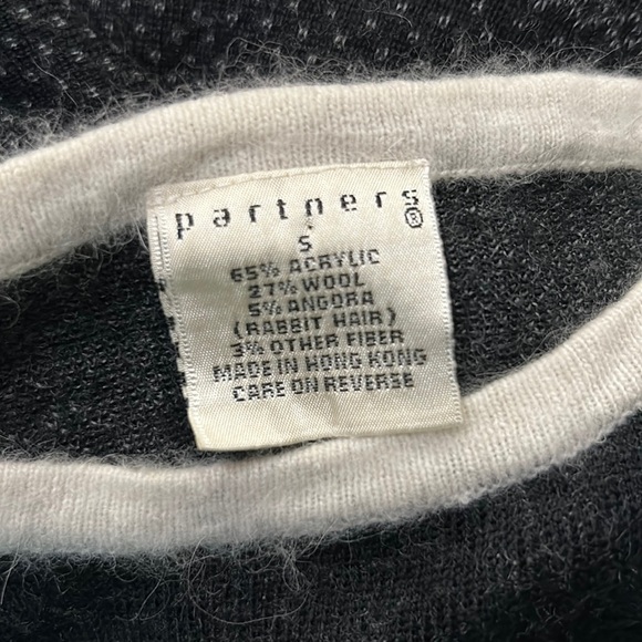 Vintage Partners Black Fair Isle Super Soft Wool Angora Sweater Lightweight - Picture 7 of 7